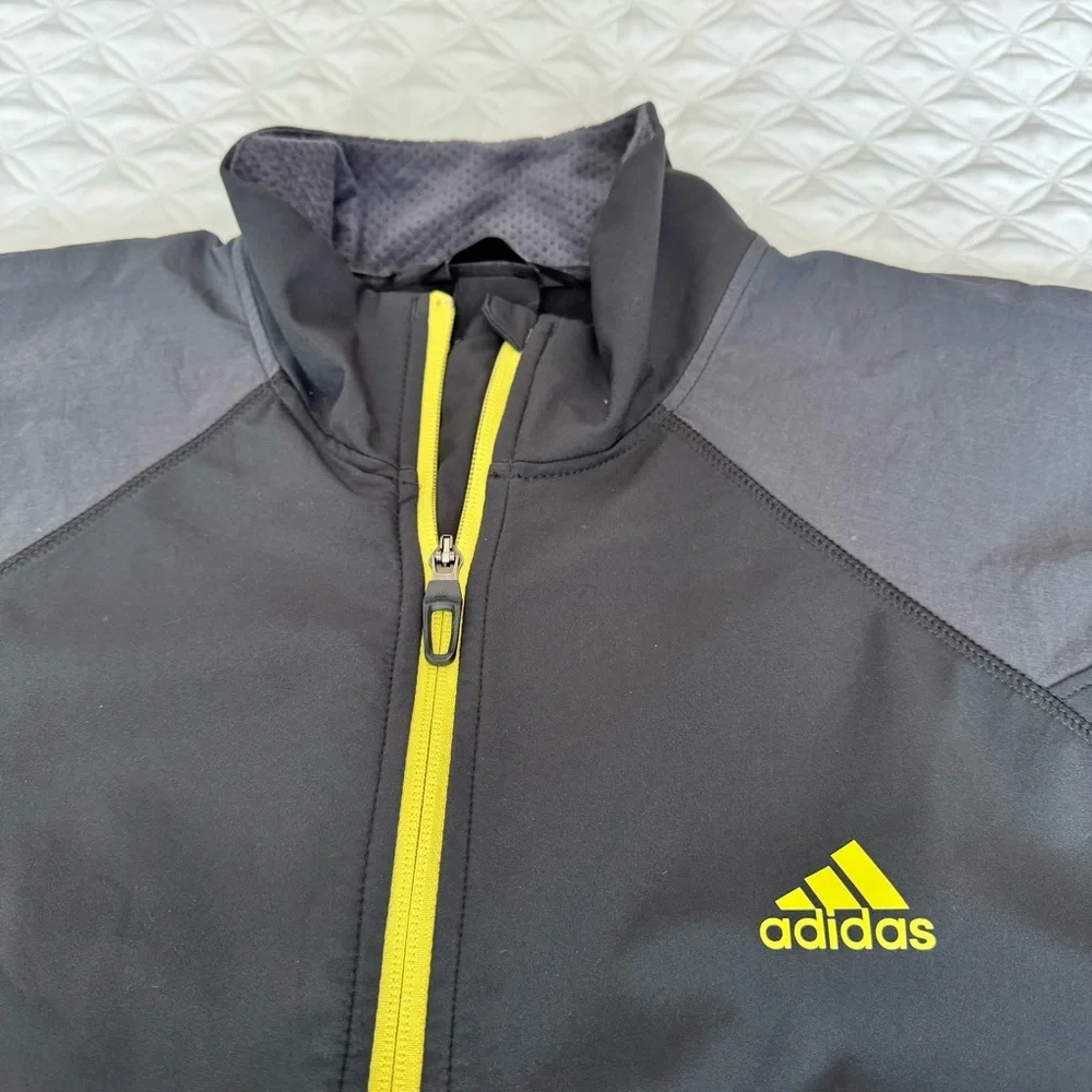 Adidas Men's Formotion Running Black Yellow Full Zip Jacket Size XXL - Picture 2 of 15